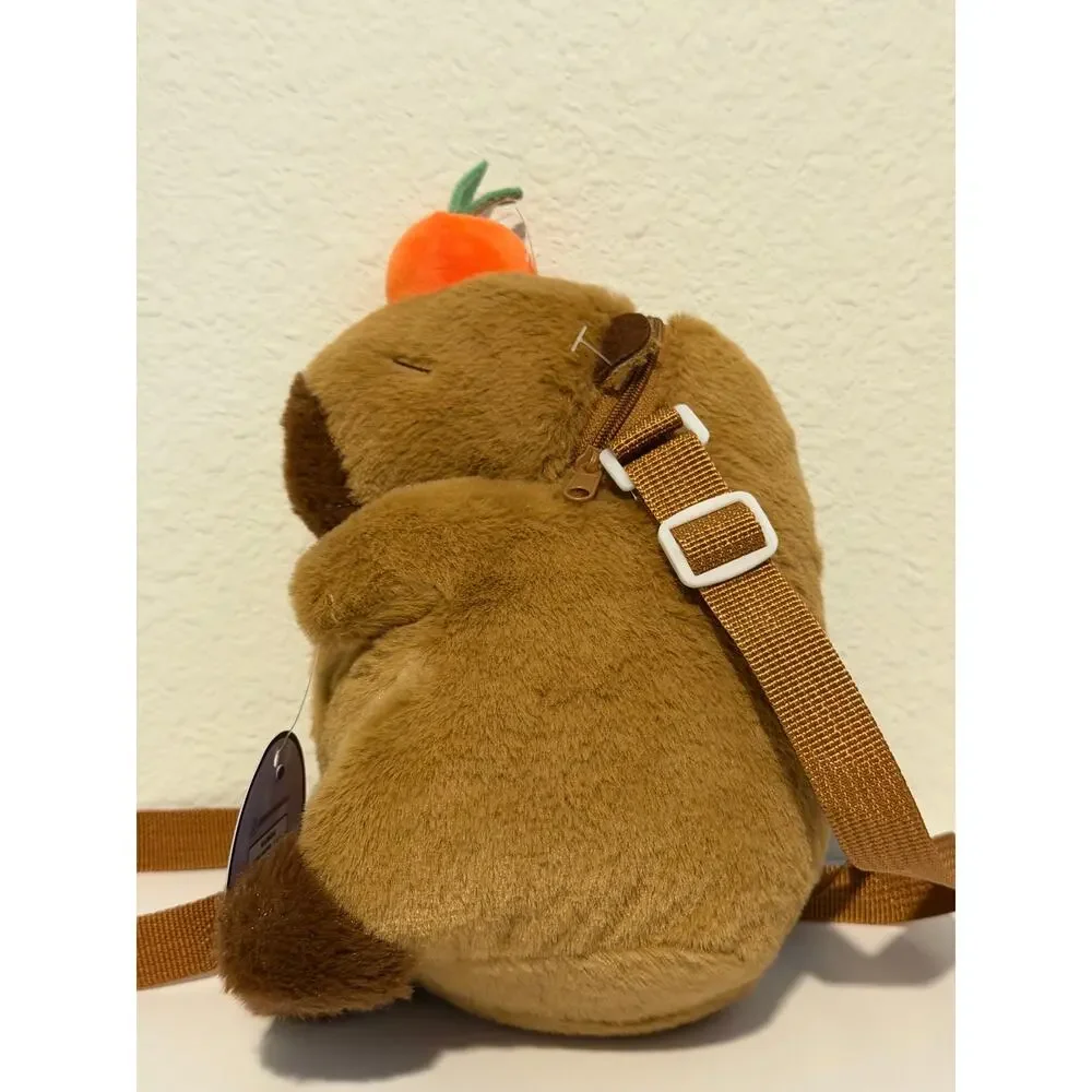 Animal Plush Backpack Capybara Stuffed Doll  Shoulder Bag Kids Gift 15 Inch